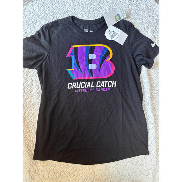 Nike NFL Crucial Catch Intercept Cancer Cincinnati Bengals Women's Size Medium - Picture 1 of 6